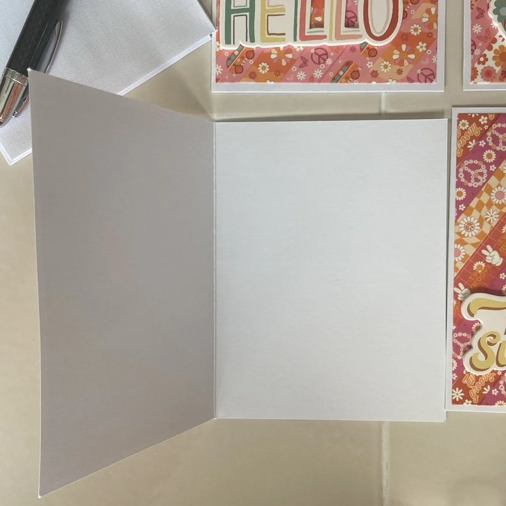 Handmade Boho Vibes Note Cards Set of 4 New In Package